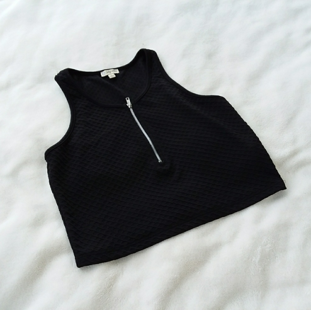 5for20$🛍[Lily White] 3/4 Zip Front Crop Top